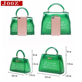 Clear Transparent PVC Shoulder Bags Women Candy Color Women Jelly Bags Purse Solid Color Handbags